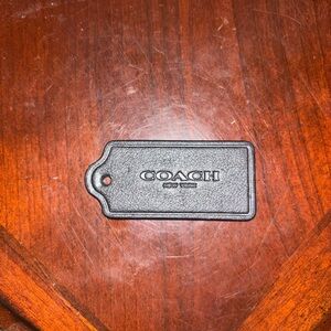 Coach Black Leather Bag Tag